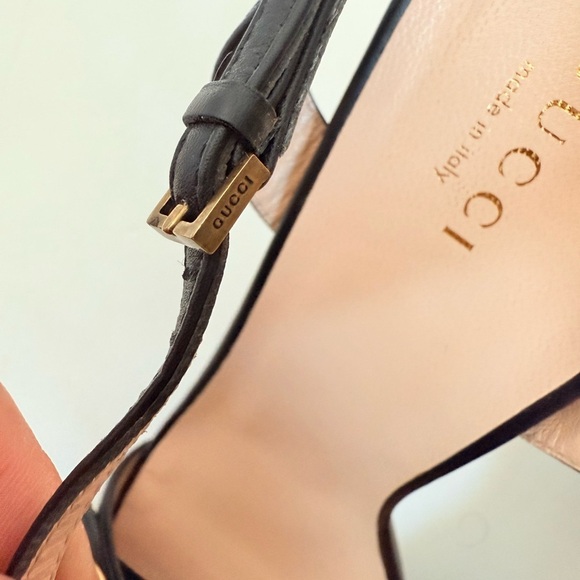 Gucci Black Leather Marmont GG Platform High Heel sandals EU 40.5 - Picture 3 of 12